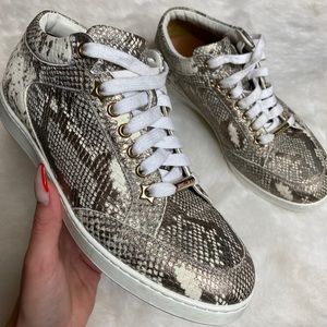 Jimmy choo snake print sneakers